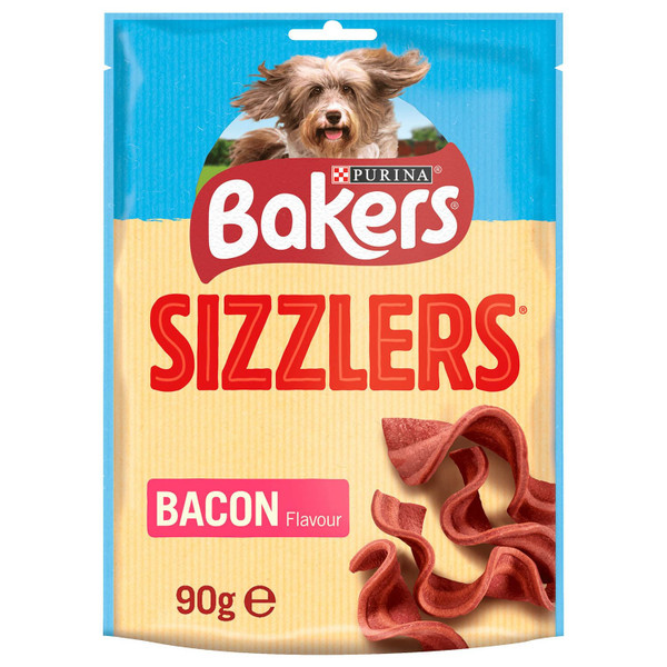 Bakers Sizzlers Dog Treats Bacon 90g