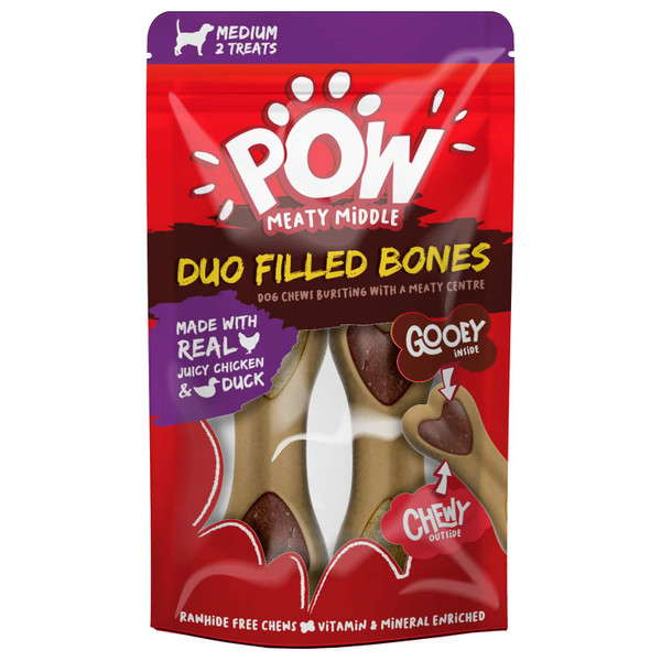 POW Meaty Middle Duo Filled Bones 2 pack