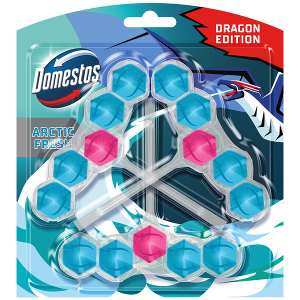 Domestos Power 5 Rim Block Dragon Edition 3pk - Arctic Fresh