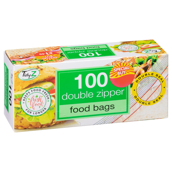 Double Zipper Food Bags 100pk