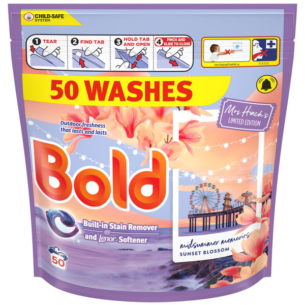 Mrs Hinch's Midsummer Memories - Bold Laundry Pods 50W - Sunset Blossom