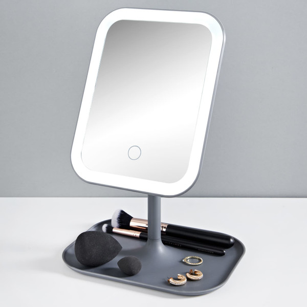 Large LED Mirror with Storage Base
