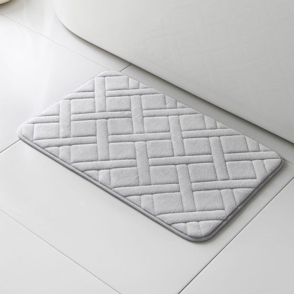 Simply Everyday Memory Foam Bath Mat - Light Grey