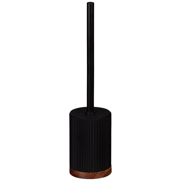 Black Toilet Brush with Wooden Base