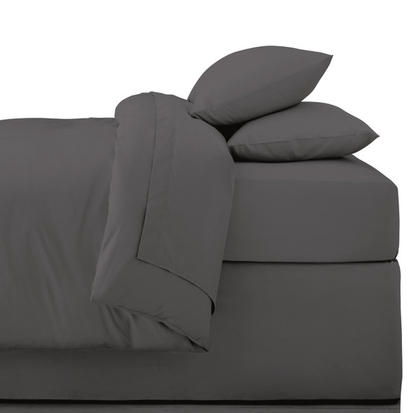Simply Everyday Double Fitted Sheet - Charcoal