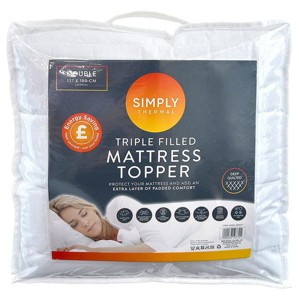 Simply Thermal Triple Filled Mattress Topper - Double