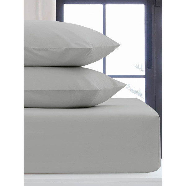 Silentnight Light Grey Super King Fitted Sheet