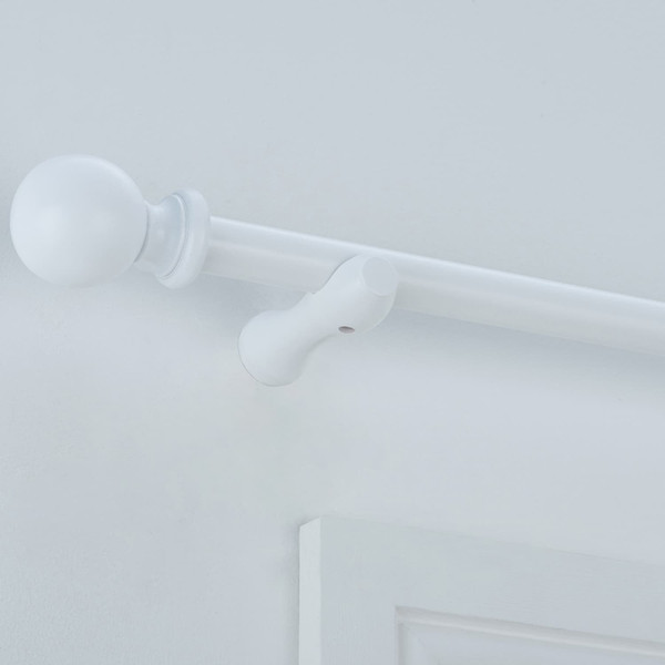 Wooden Curtain Pole 240cm - White