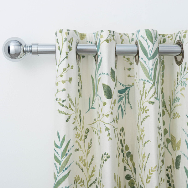Shiny Nickle Silver Orb Curtain Pole 120 - 220cm