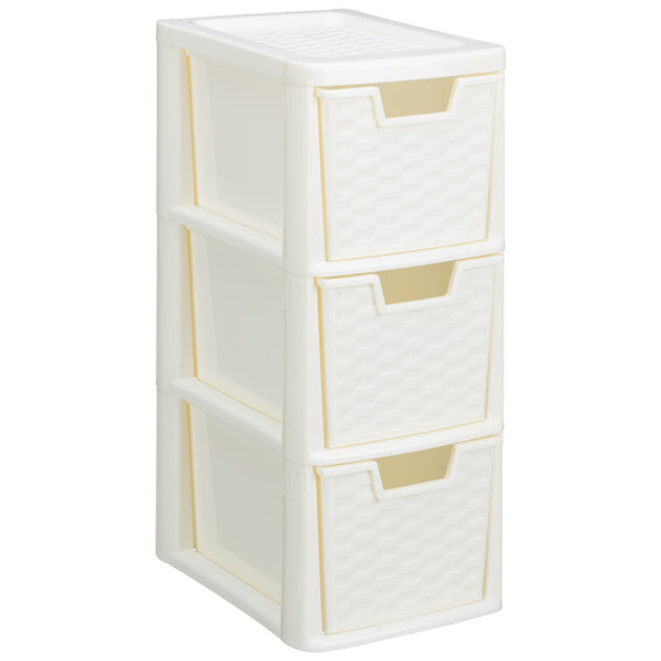 3 Drawer Rattan-Effect Storage Unit