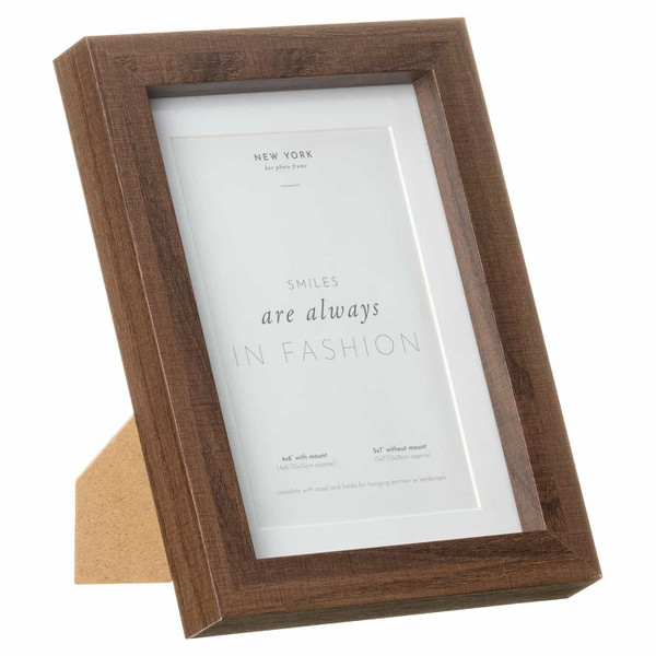 New York Box Photo Frame 4 x 6" - Dark Wood