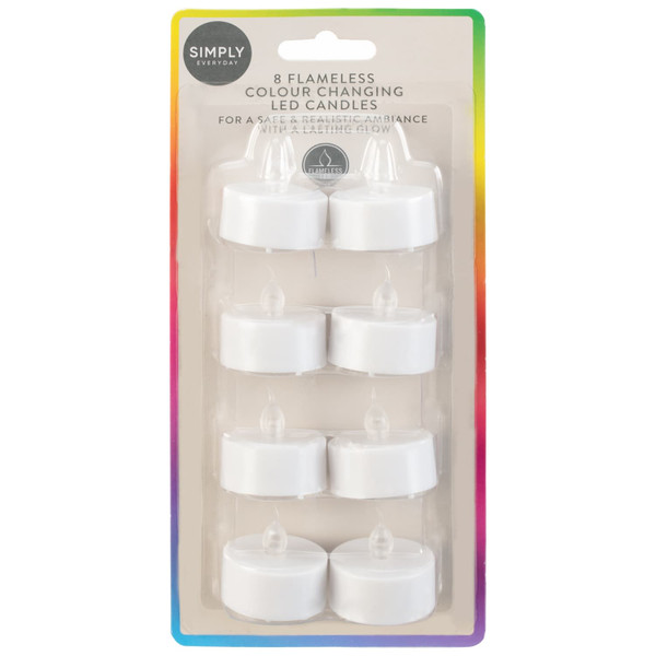 Simply Everyday Flameless Colour Changing LED Candles 8pk