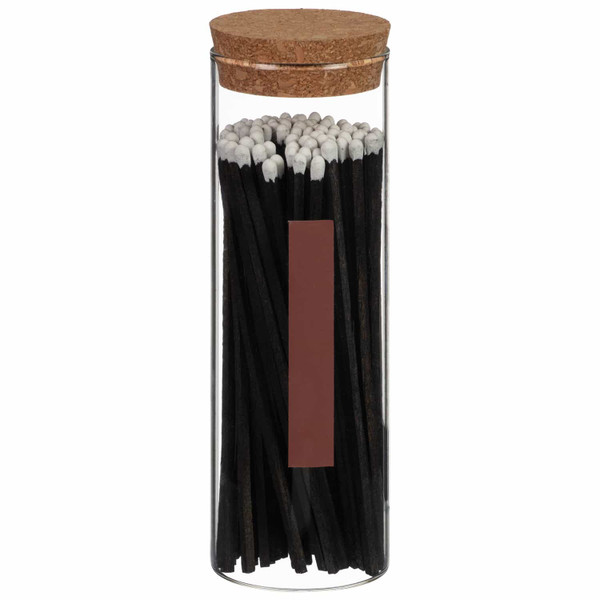 Black Matches in Tall Bottle with Cork Lid 80pcs
