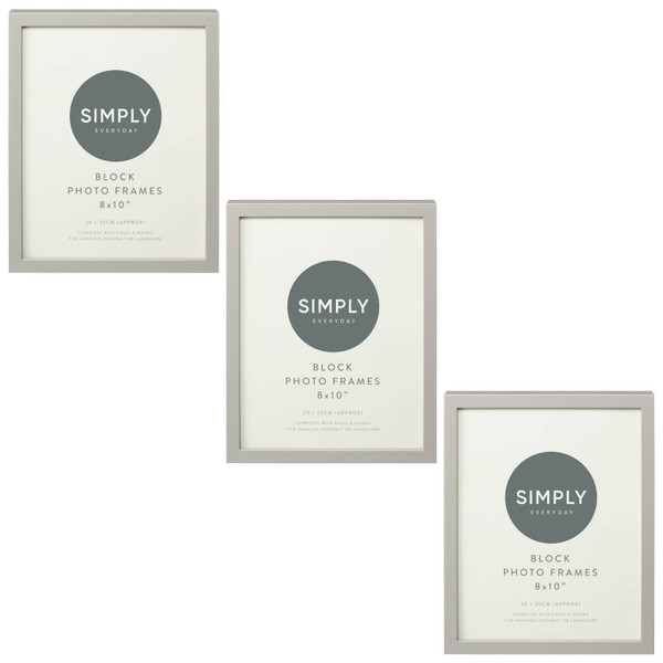 Simply Everyday 8 x 10" Block Frames 3pk - Grey