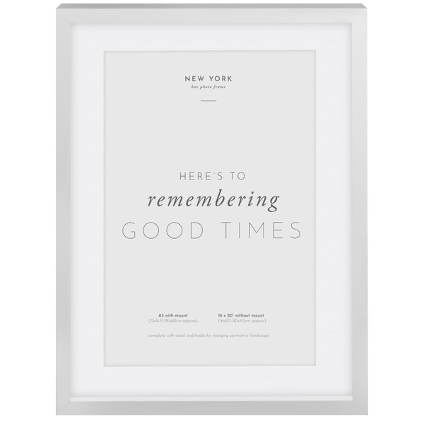 New York Box Mounted Frame A3 - Grey