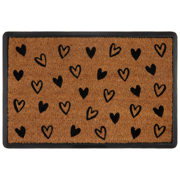 Heavy Duty Rubber & Coir Heart Doormat