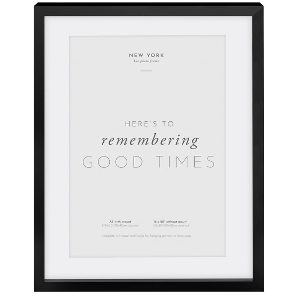 New York Box Photo Frame A3 - Black