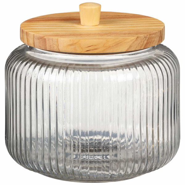 Large Ribbed Glass Jar 300ml