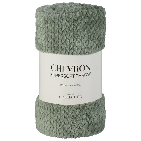 Home Collection Chevron Super Soft Throw - Green