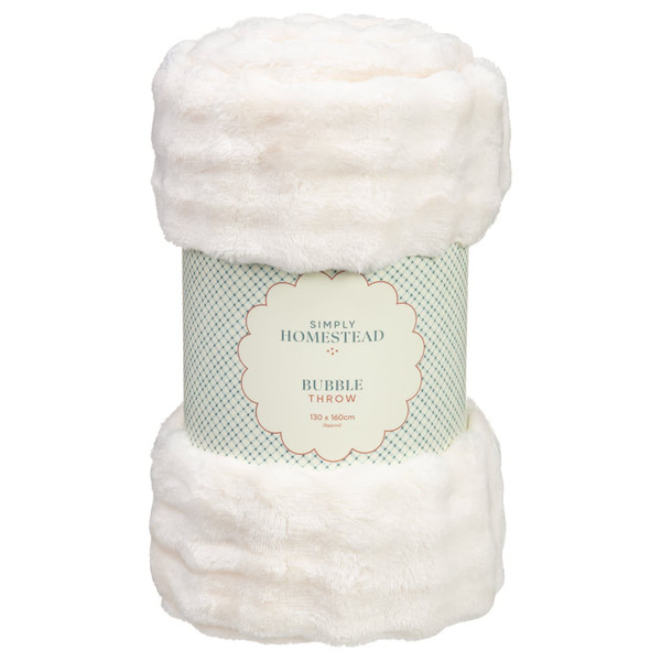 Bubble Flannel Throw - Cream