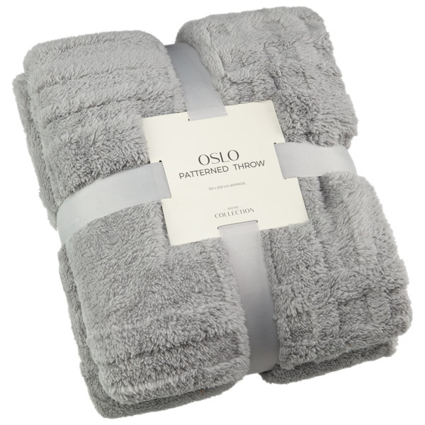 Oslo Patterned Throw - Grey