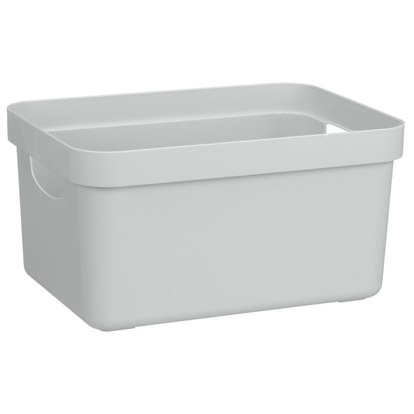 Large Rectangular Storage Tub with Handles - Cool Grey