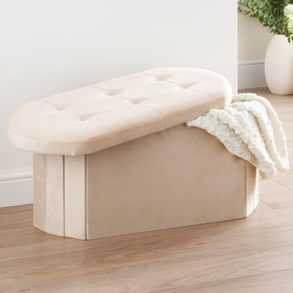 Oval Ottoman - Cream