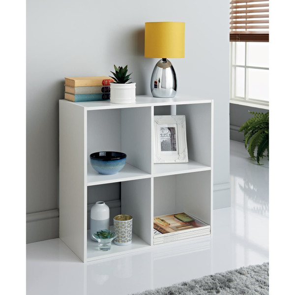 Simply 4 Cube Basket Storage Unit - White