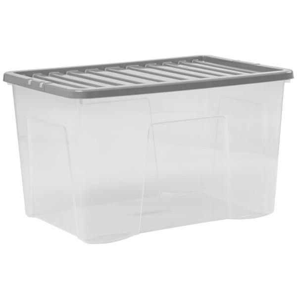 Large Storage Box with Lid 102L - Clear