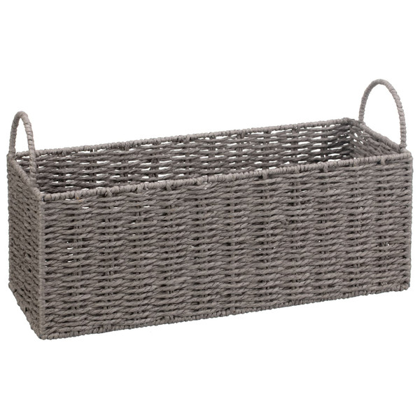 Rectangle Woven Storage Basket - Grey