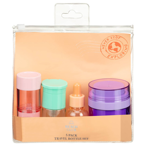 Beach Club Skincare Travel Bottle Set 5pk