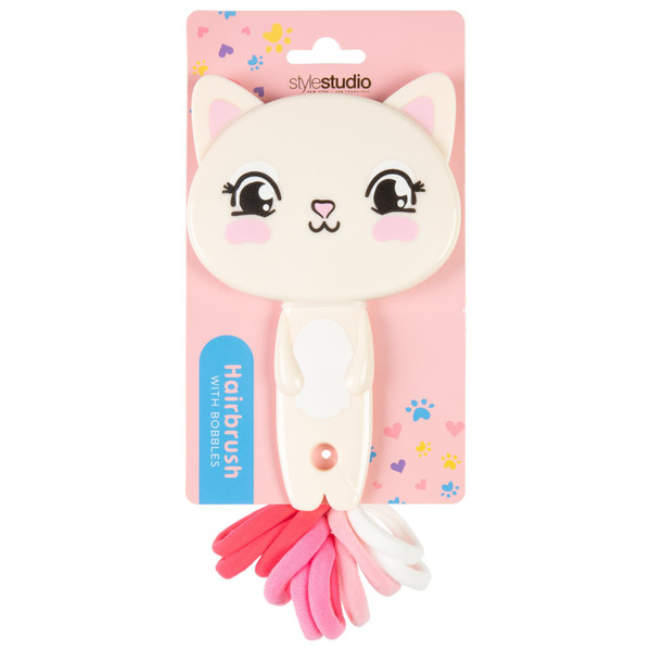 Animal Hair Brush with Bobbles - Cat