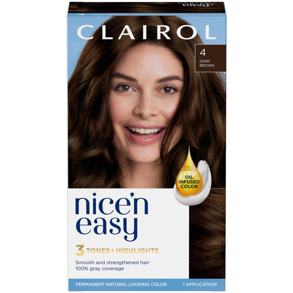 Clairol Nice'n Easy Creme Permanent Hair Dye - 4 Dark Brown