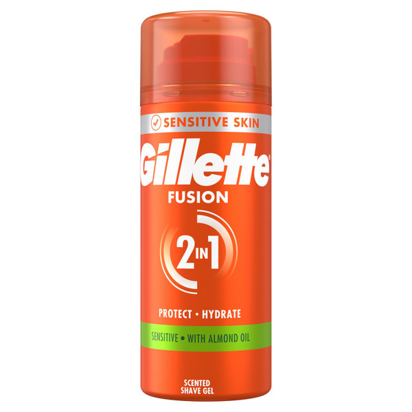Gillette Fusion 2-in-1 Sensitive Shave Gel 75ml