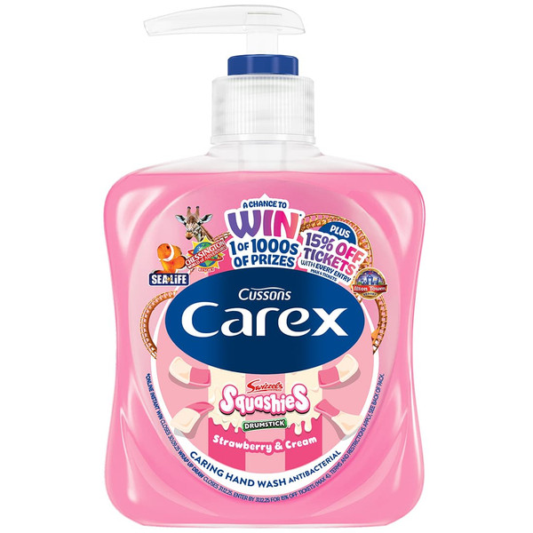 Carex Antibacterial Hand Wash 250ml - Squashies Drumstick - Strawberry & Cream