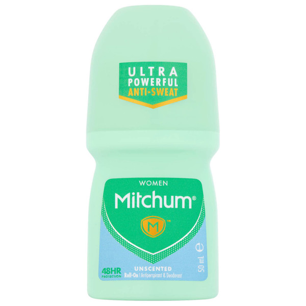 Mitchum Unscented Roll On Antiperspirant 50ml