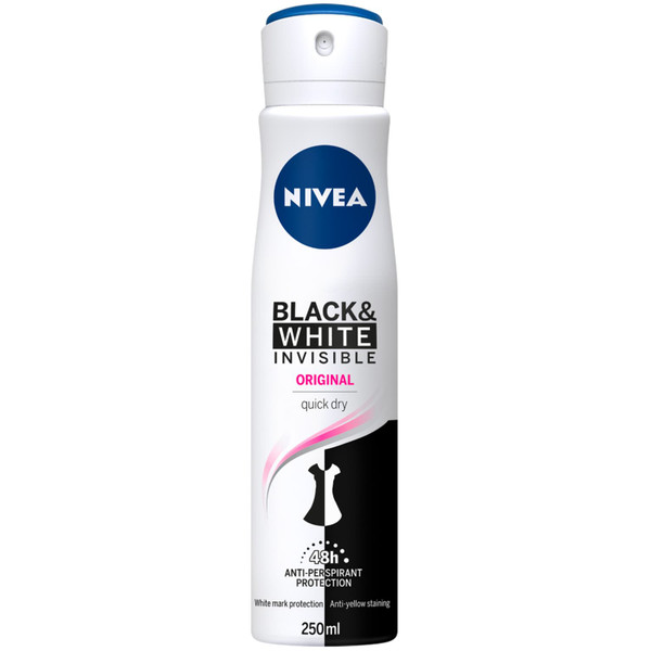 Nivea Black & White Invisible Antiperspirant 250ml
