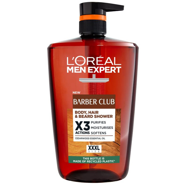 L'Oreal Men Expert Barber Club Body, Hair & Beard Shower Gel 1L