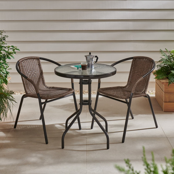 Valencia Rattan Effect Bistro Set 3pc