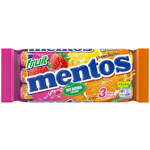 Mentos Fruit Mints 3pk