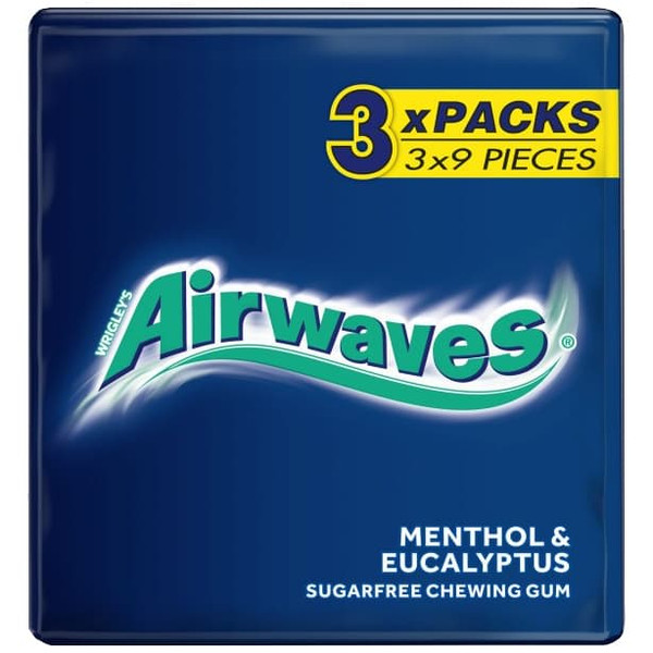 Wrigley's Extra Airwaves Chewing Gum - Menthol & Eucalyptus 3pk