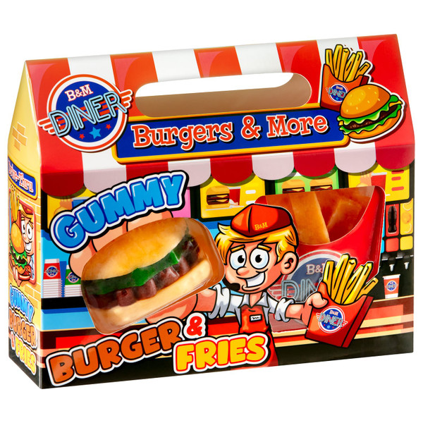B&M Diner Giant Gummy Burger & Fries 130g