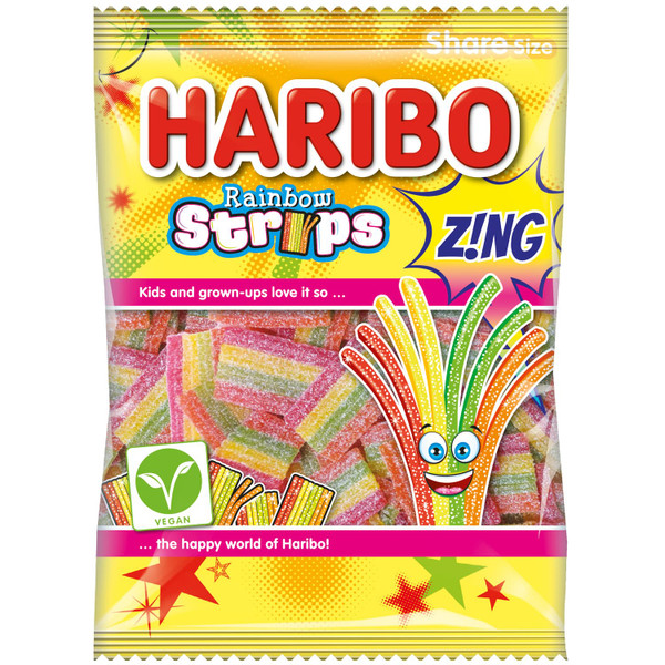 Haribo Zing Rainbow Stripes 130g