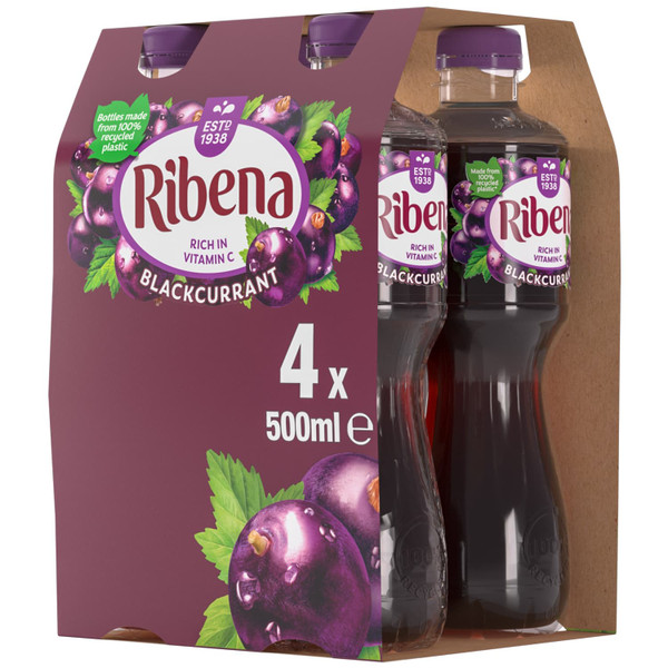Ribena Blackcurrant 4 x 500ml