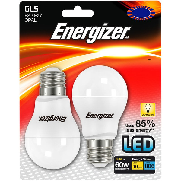 Energizer LED 60W E27 Bulb 2pk