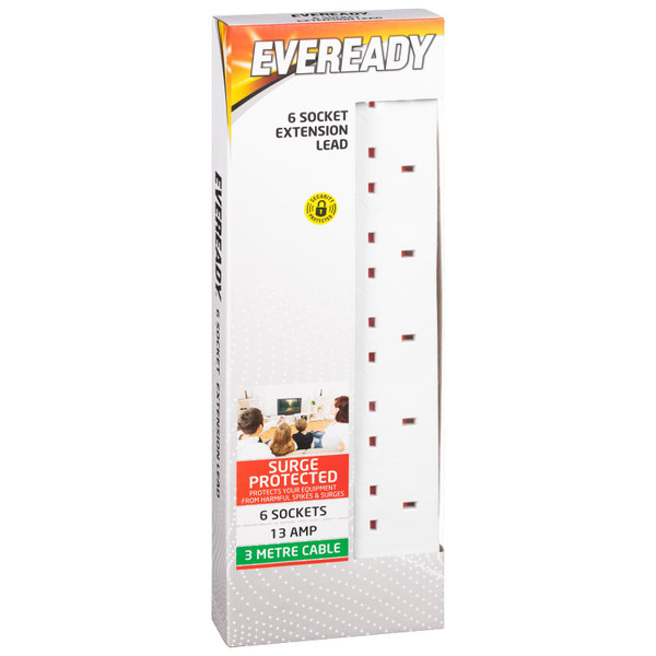 Eveready 6 Socket Extension Lead