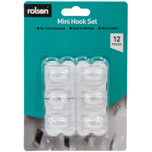 Rolson Mini Hooks Set 12pk