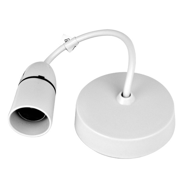 Ceiling Pendant Light Socket - White 6"