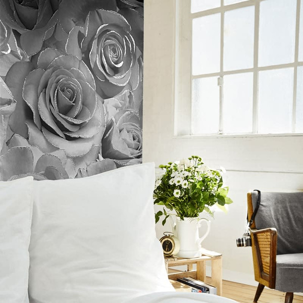 Madison Glitter Wallpaper - Silver