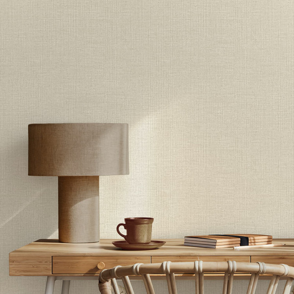 Grasscloth Textured Wallpaper - Cream
